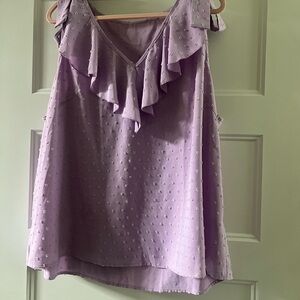 Lavender Ruffle Sleeveless Top